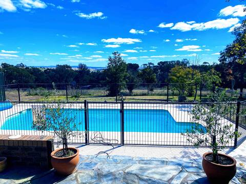 Heated Pool and Tennis Court for large group stay