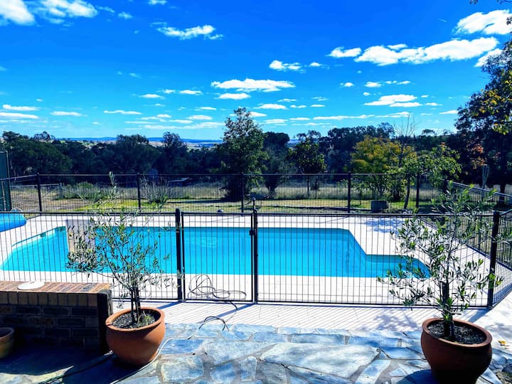 Heated Pool and Tennis Court for large group stay