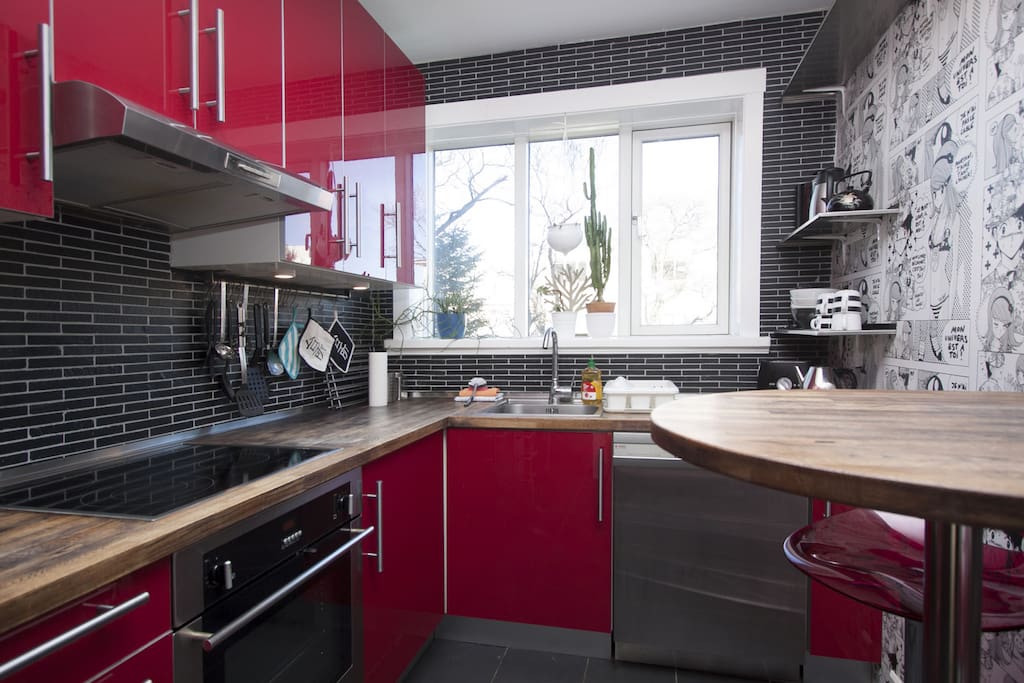 Beautiful and uniquely designed kitchen.