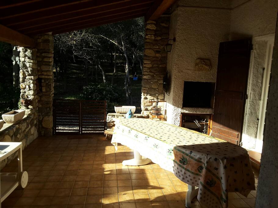 Terrasse plein sud avec barbecue