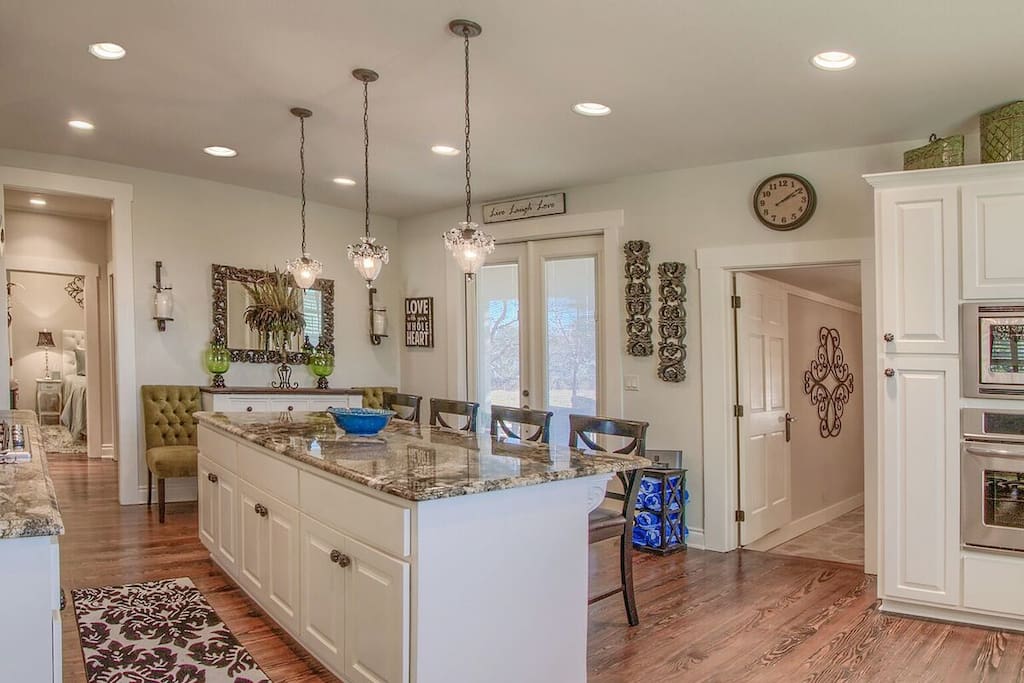 Modern gourmet kitchen with every accessory available for your use during your stay.
