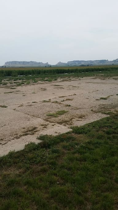 A big cement pad to park RV on.