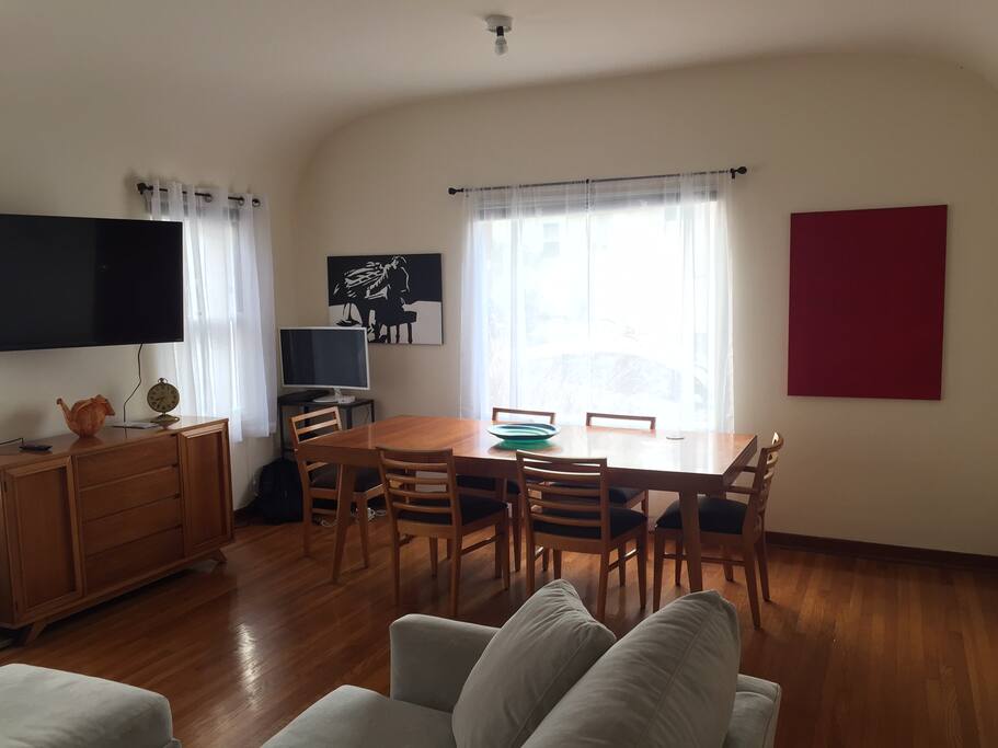 Large dining table to work at or enjoy dinner.