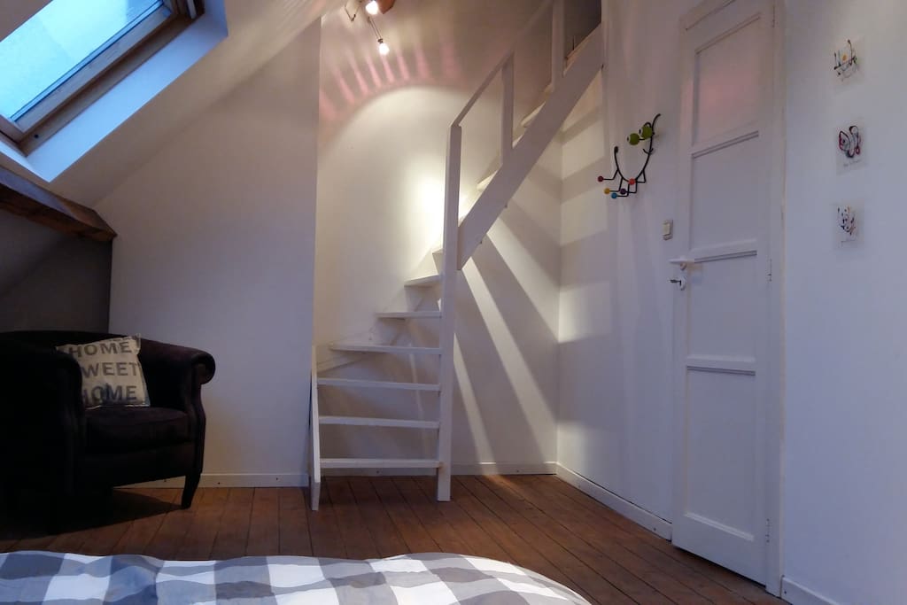 To the mezzanine
