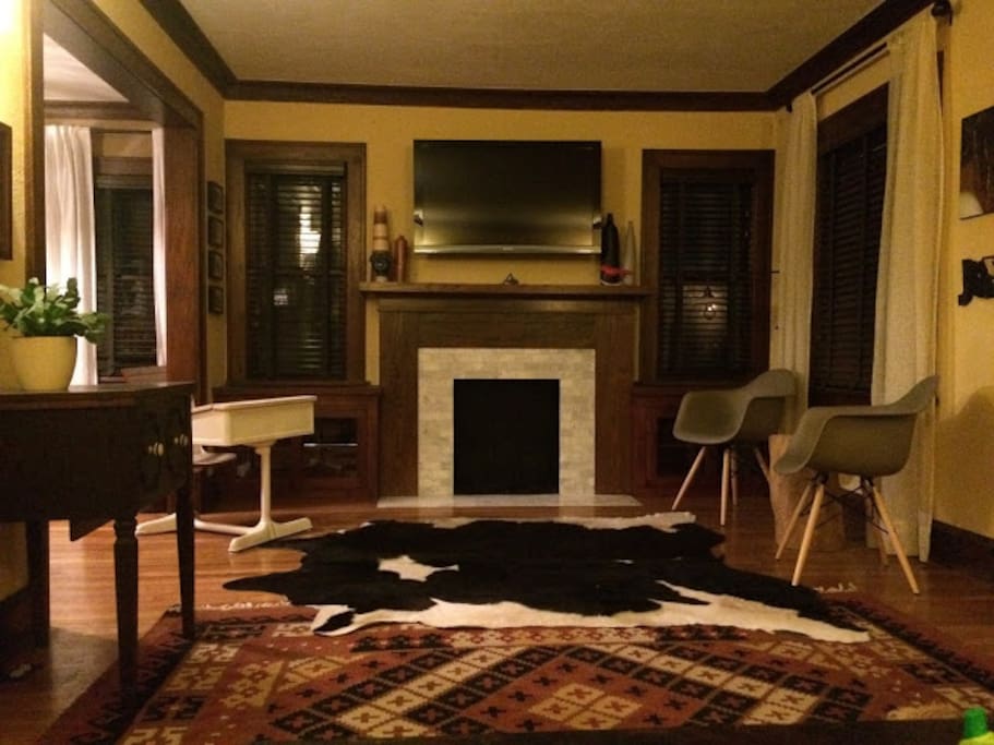 This is our entryway and living room.