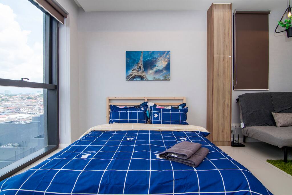 With warm and comfortable double bed
