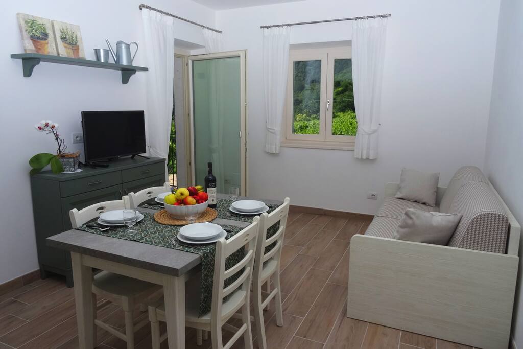 Soggiorno con angolo cottura - Living room with kitchenette