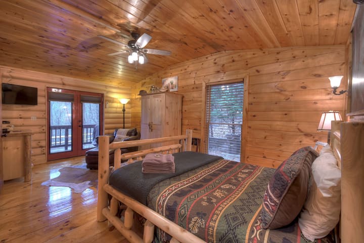 Spacious master bedroom, with outdoor views 