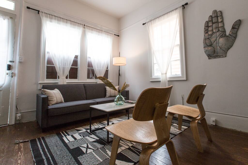 There is tons of natural light to greet you each morning.