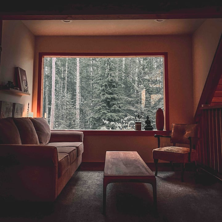 Омилено место за играње игри на Божиќ, читање книга, разгледување на шумата и птиците, вежбање јога или само дремнете на каучот. 