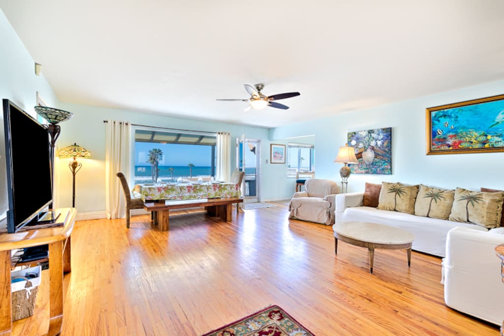Living room with ocean view.