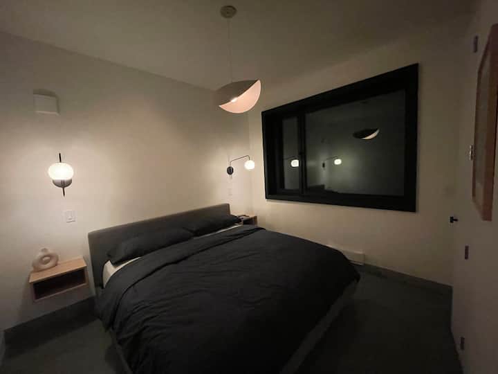 Bedroom 1 with Fairmont Stearns & Foster Signature king mattress