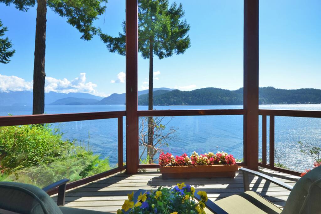 Covered deck at suite entrance