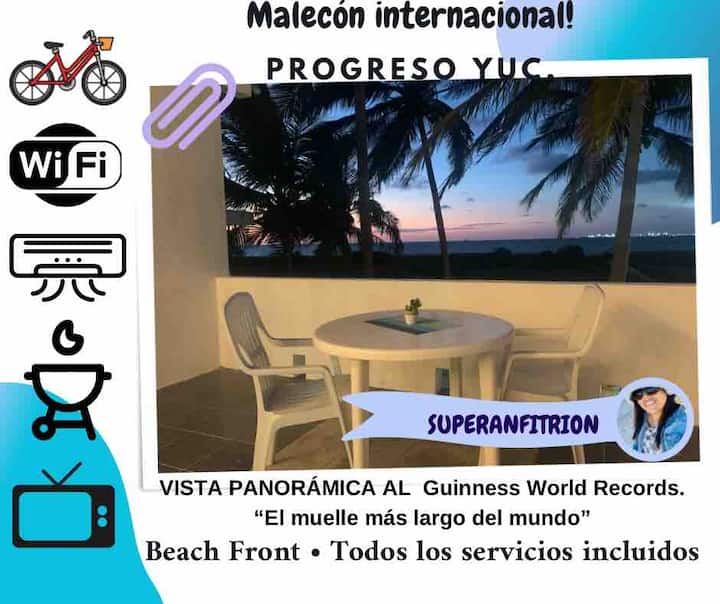 SEAGULL APARTMENT+2 BIKES+BEACHFRONT Apartments for Rent in Progreso