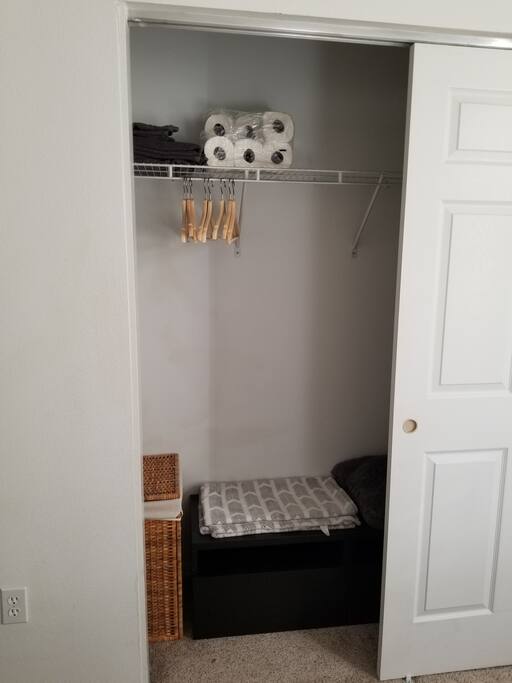 Large closet equip with most anything you'd need on your stay!