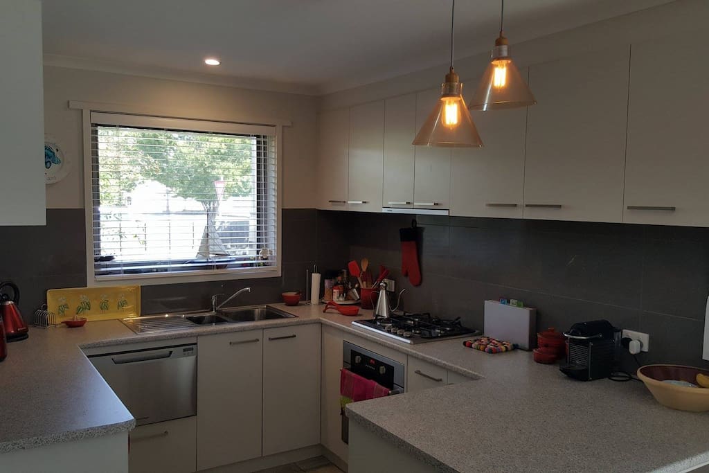 Kitchen has a dishwasher