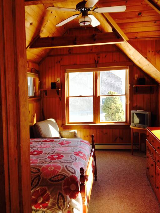 Warm wood and bright light make this home very comforting.