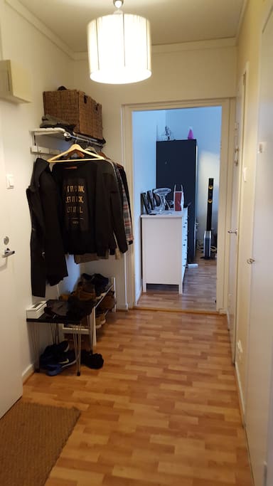 Big vestibule, lot of space for clothes.