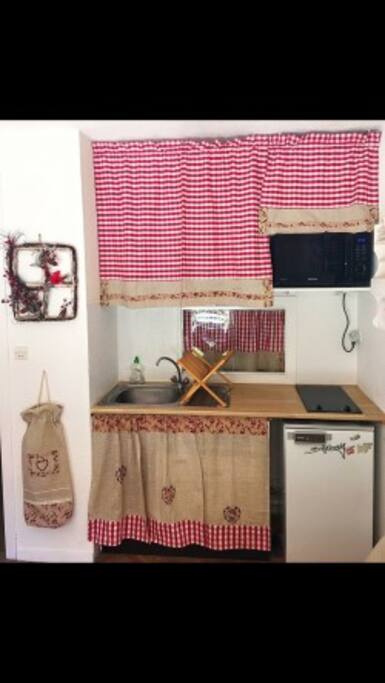 Cuisine équipée, plaque vitro, four et microonde , lave vaisselle , frigo