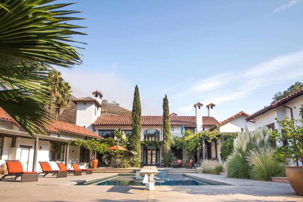 Back patio and pool