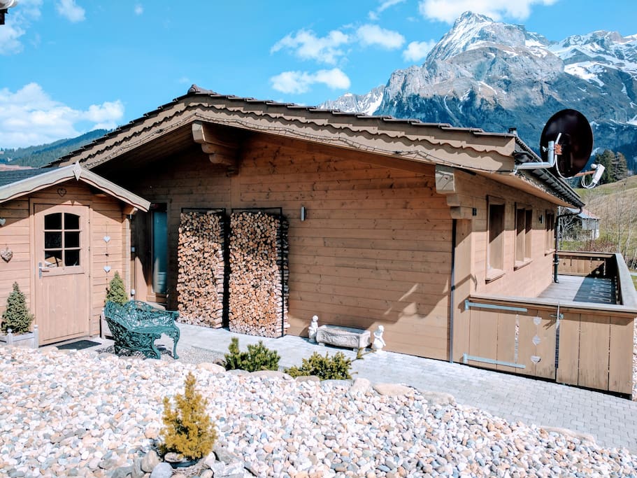 Rear view of chalet