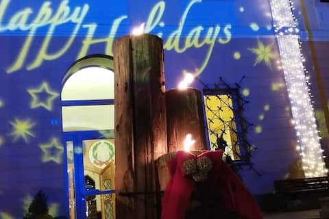 Downtown with a garden