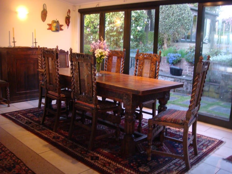 Dining room in house where cottage guests can have breakfast if required