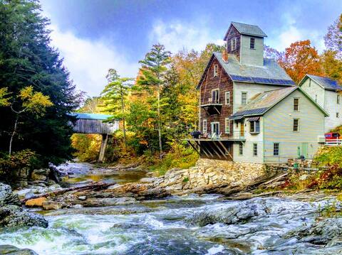 Kingsley Grist Mill, w/ Private Beach & Waterfall