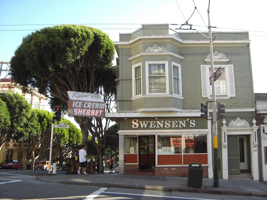 Corner of the street!