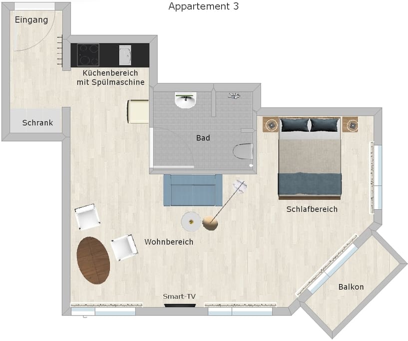 Appartement 3: Grundriss