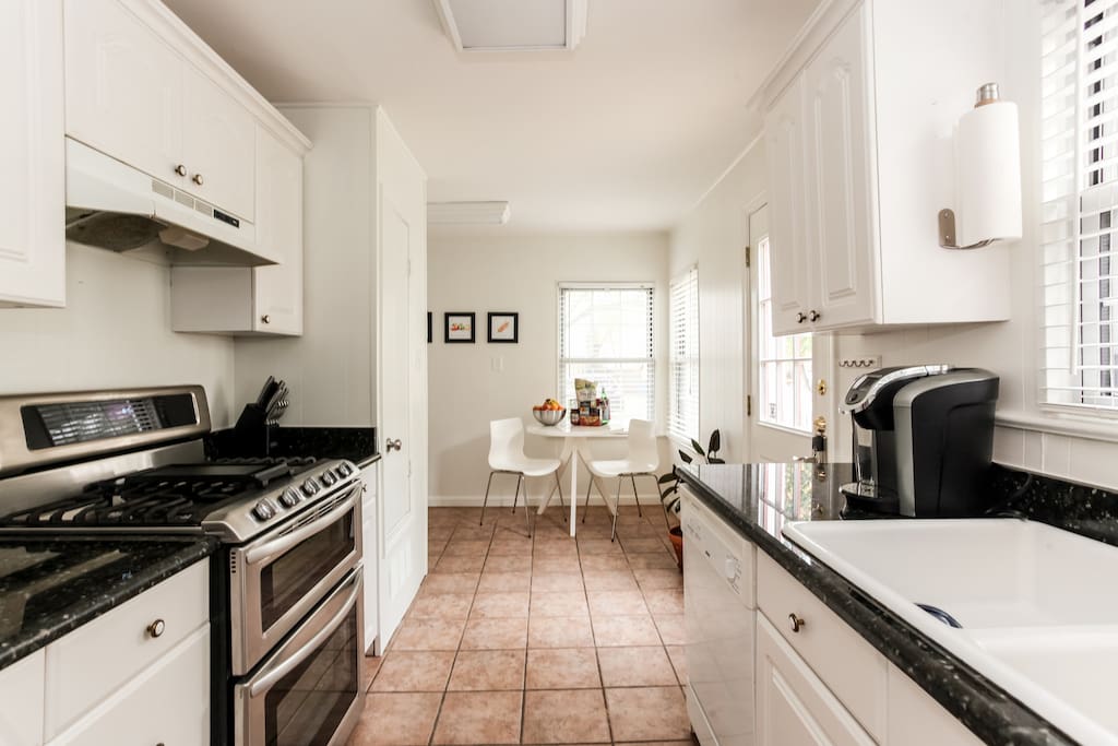 There's a nice sunny breakfast spot in the kitchen.