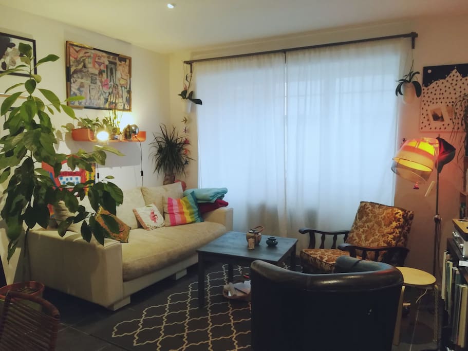 Salon lumineux, ouvert sur la cuisine / lightening living room, open to the kitchen