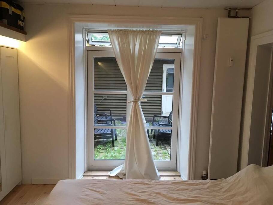 There is access to the bathroom from our bedroom