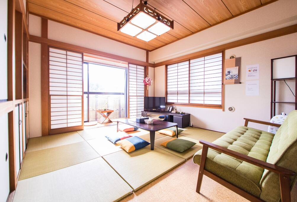 Tatami living area providing Japanese living experience!