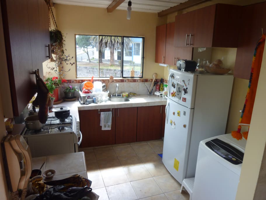all you need in a kitchen, washing machine to do your laundry at home.