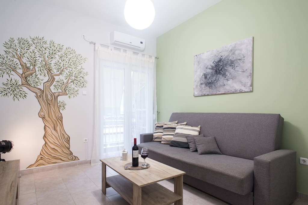 Living room with sofa which converts to a comfortable double bed 1,40X1,90