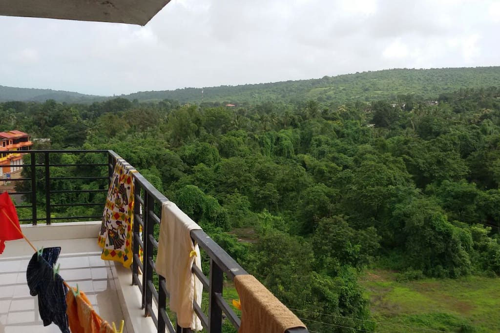 Long rear balcony wilderness view