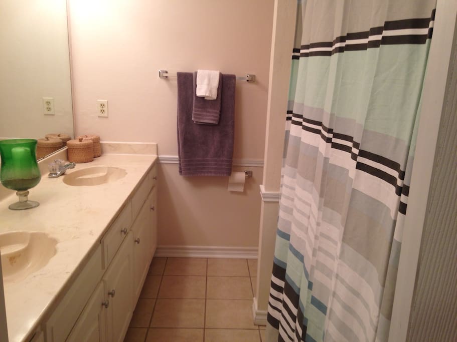 Master Bathroom, two sinks, shower & Bathtub