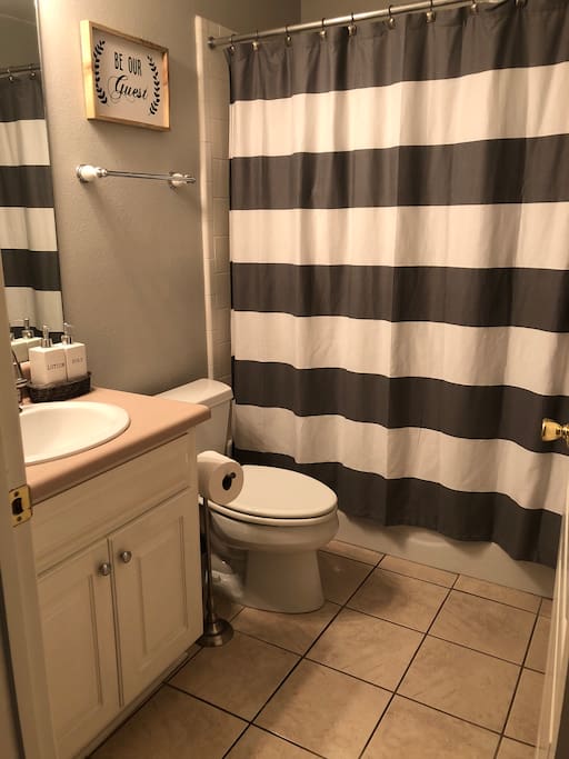 Private Bathroom directly across from bedroom!