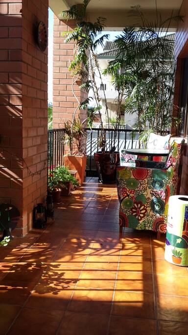 The balcony in the morning sun