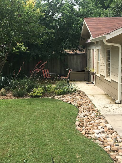 Your own private patio for morning coffee.