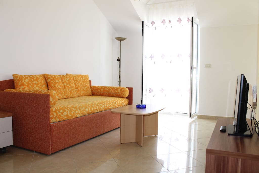 Living area with balcony access