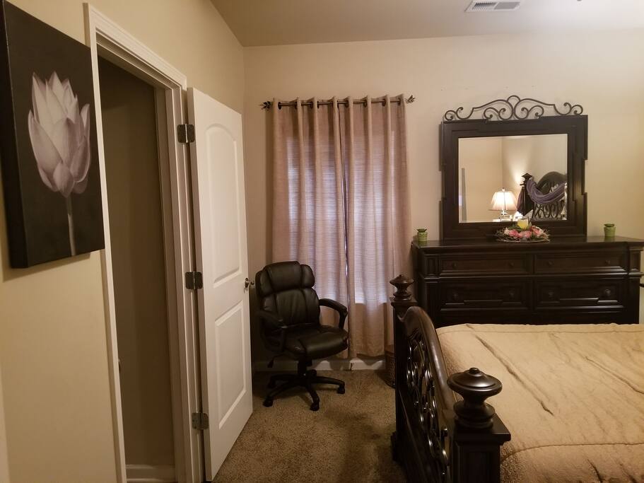 Master bathroom in that door to the left