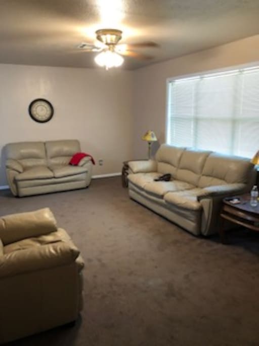 Living Room with Leather couches