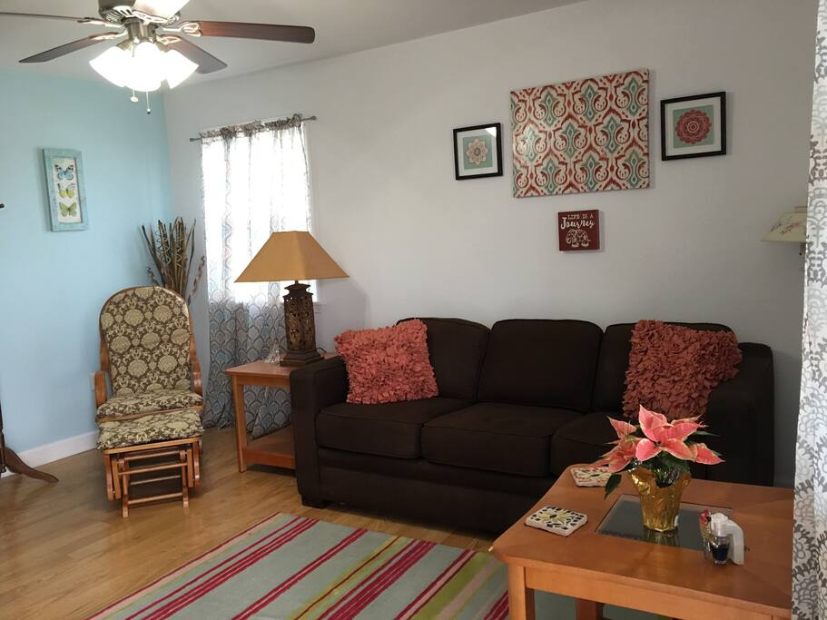 Living room with pull out sofa bed