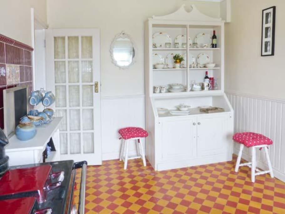 Typical Irish dining area with Irish dresser.