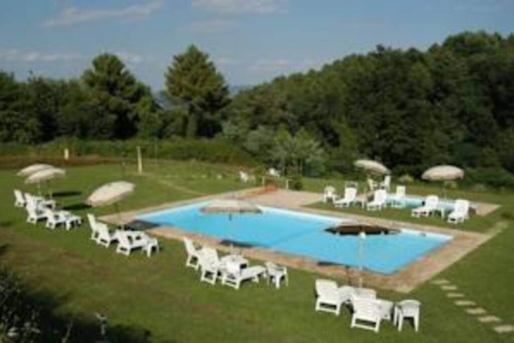 Double pool, you can see behind the one for kids