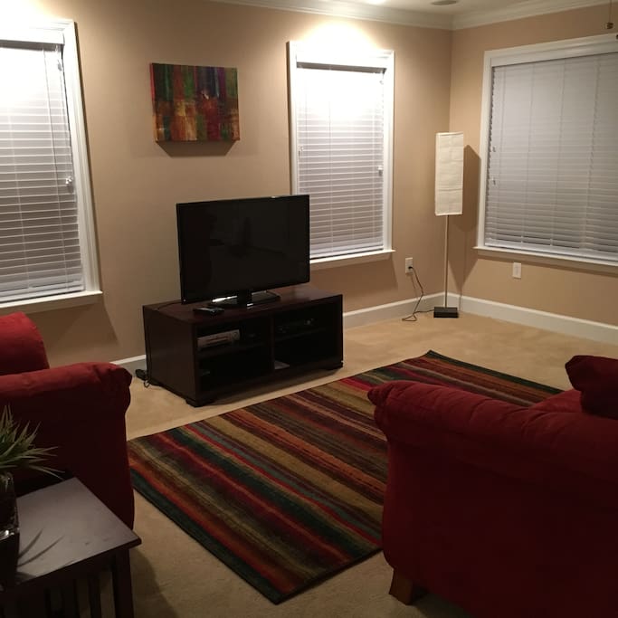 Living Room -- sofa, chair, TV