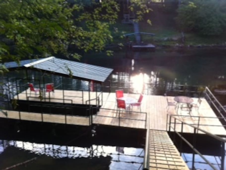 Your Private Boat Dock; partially covered with ample seating; boat slip