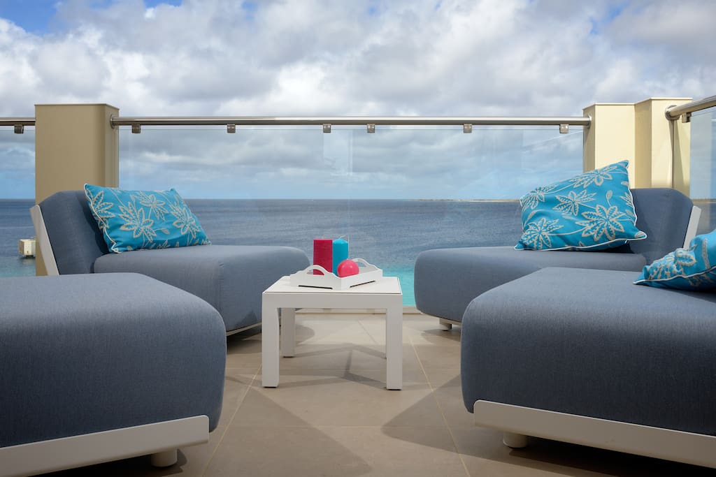 Private terrace overlooking the Caribbean sea